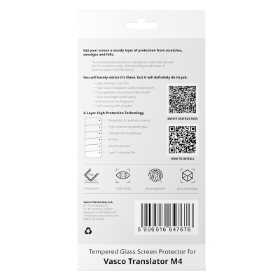 Zaštitno staklo od kaljenog stakla za Vasco Translator M4